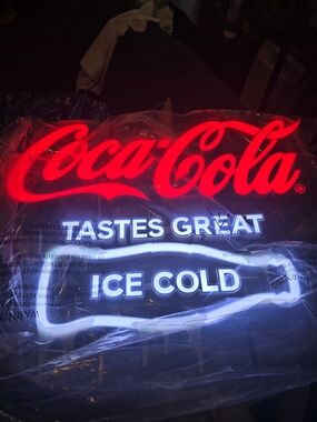 NIB 20x24 Coca-Cola Neon Sign - 'Tastes Great Ice Cold'